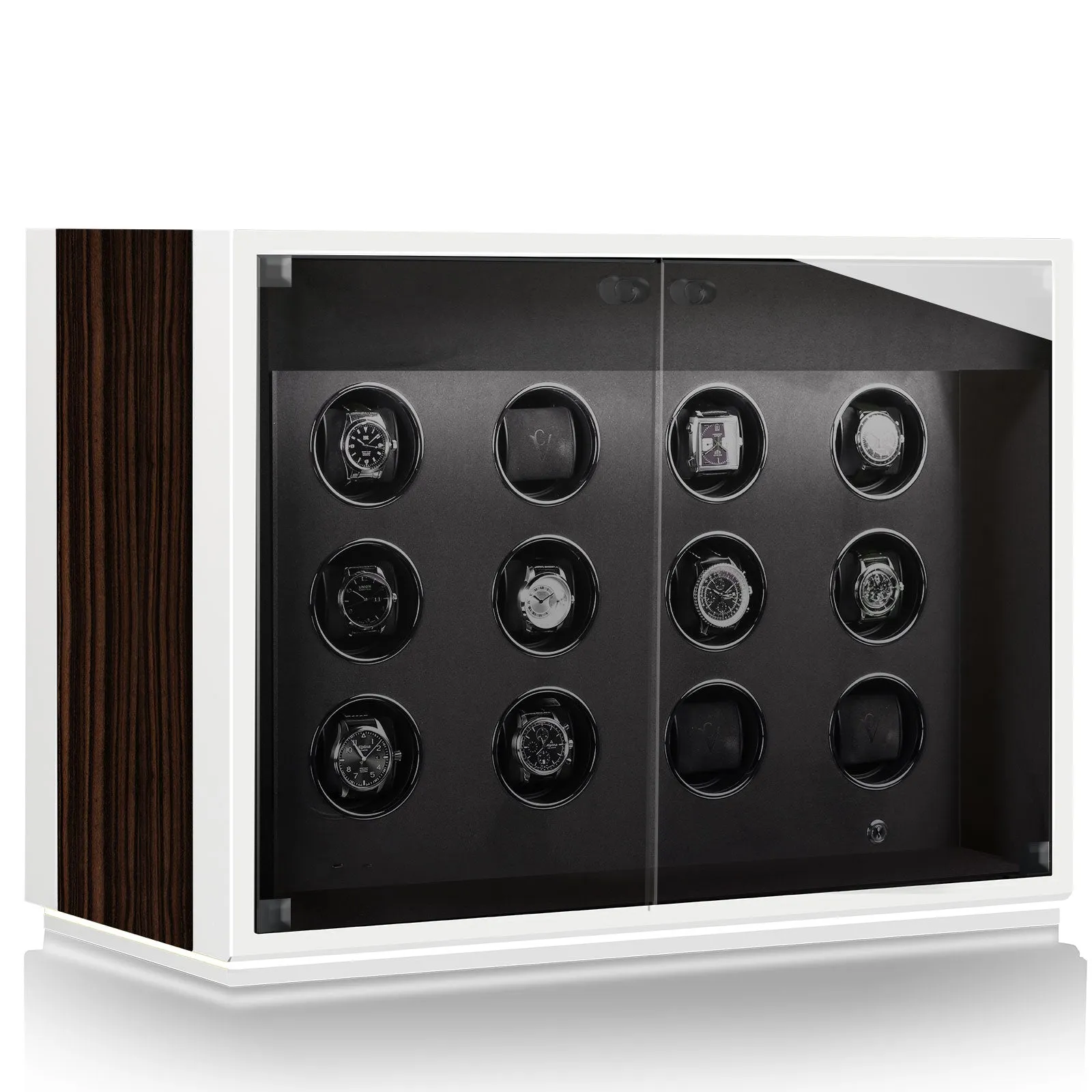 Chronovision Watch Winder Ambiance XII Ebony Silk White Silk sold by Jura Watches product image thumbnail 2