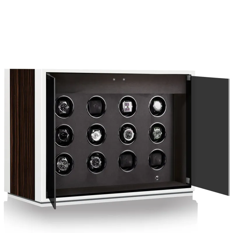 Chronovision Watch Winder Ambiance XII Ebony Silk White Silk sold by Jura Watches