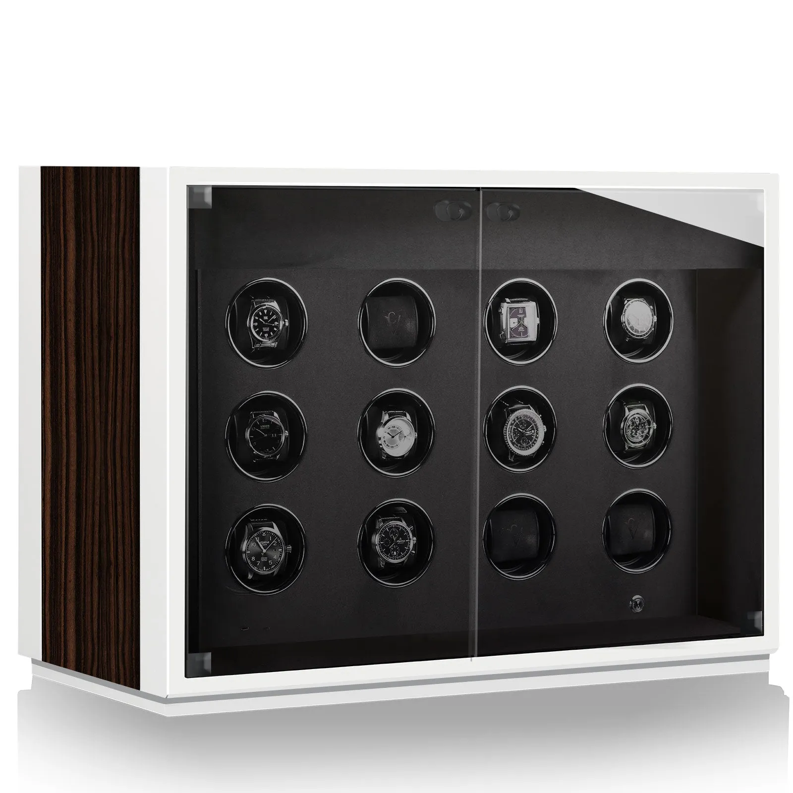 Chronovision Watch Winder Ambiance XII Ebony Silk White Silk sold by Jura Watches product image thumbnail 3