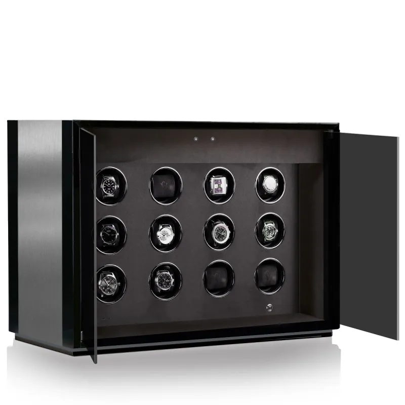 Chronovision Watch Winder Ambiance XII Alu Black Silk sold by Jura Watches