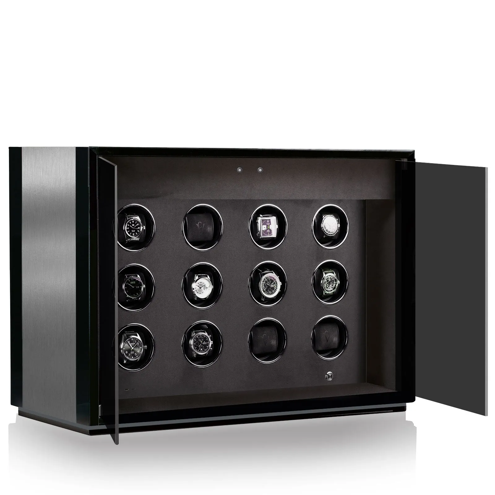 Chronovision Watch Winder Ambiance XII Alu Black Silk sold by Jura Watches