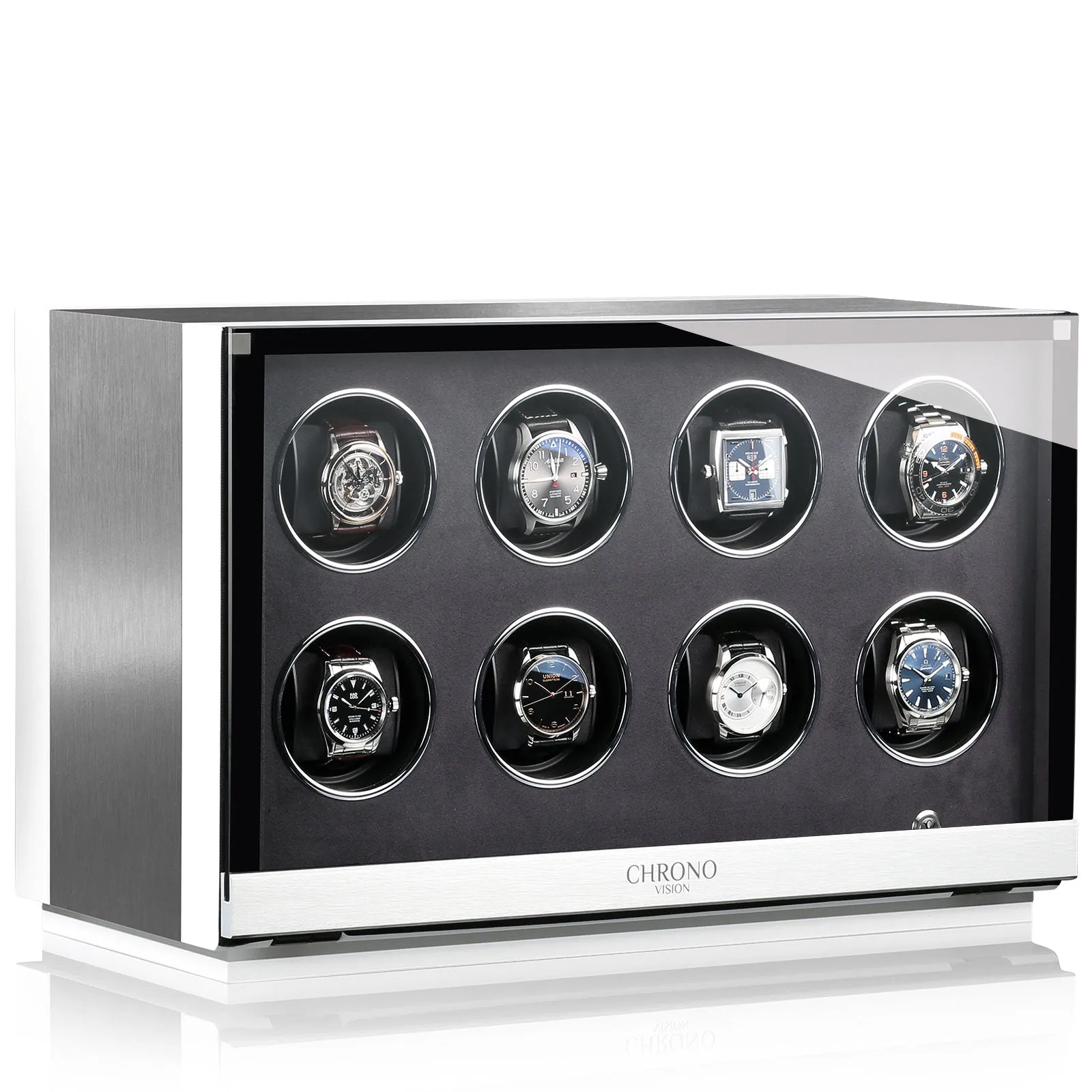 Chronovision Watch Winder Ambiance VIII Alu White Silk sold by Jura Watches product image thumbnail 3