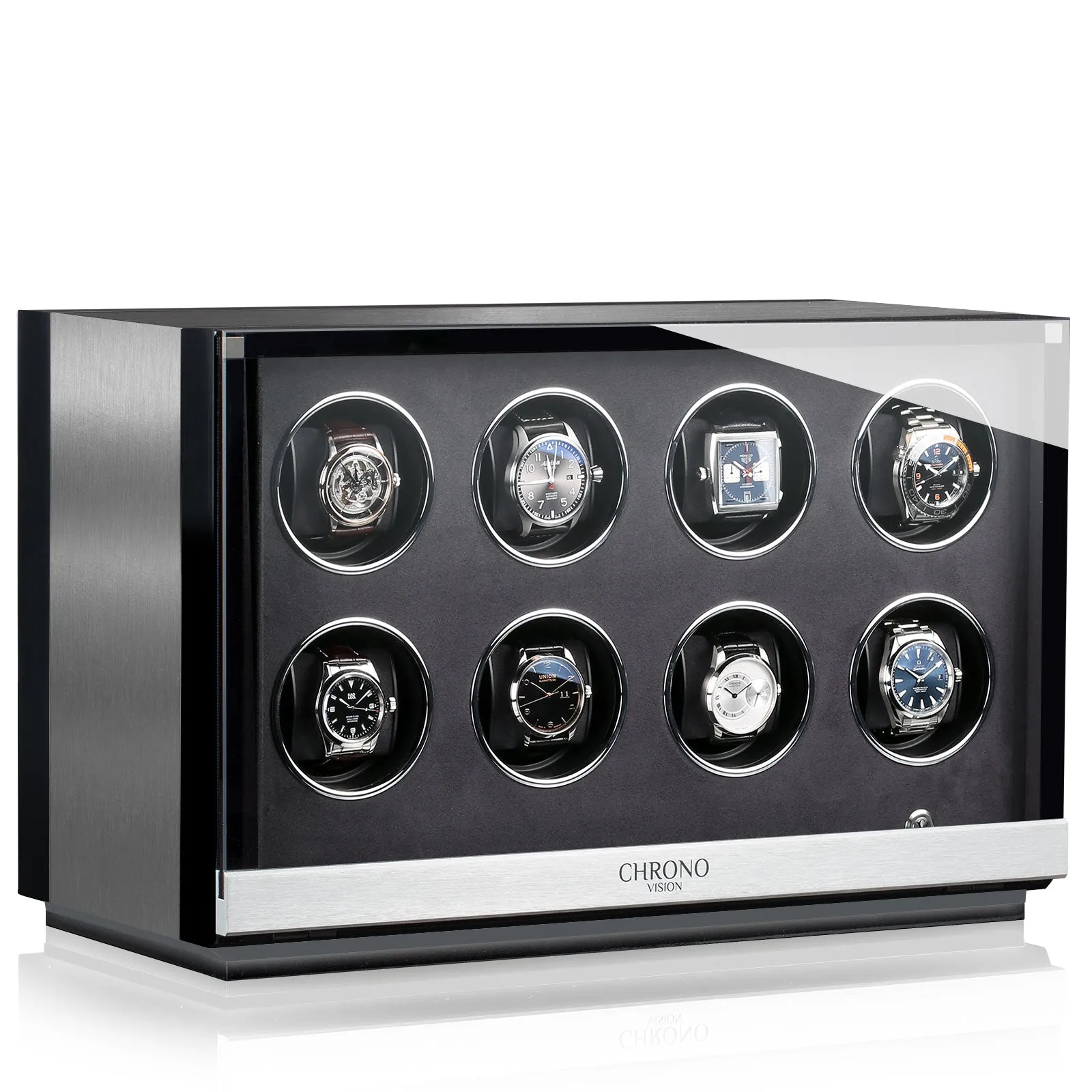Chronovision Watch Winder Ambiance VIII Alu Black Silk sold by Jura Watches product image thumbnail 3