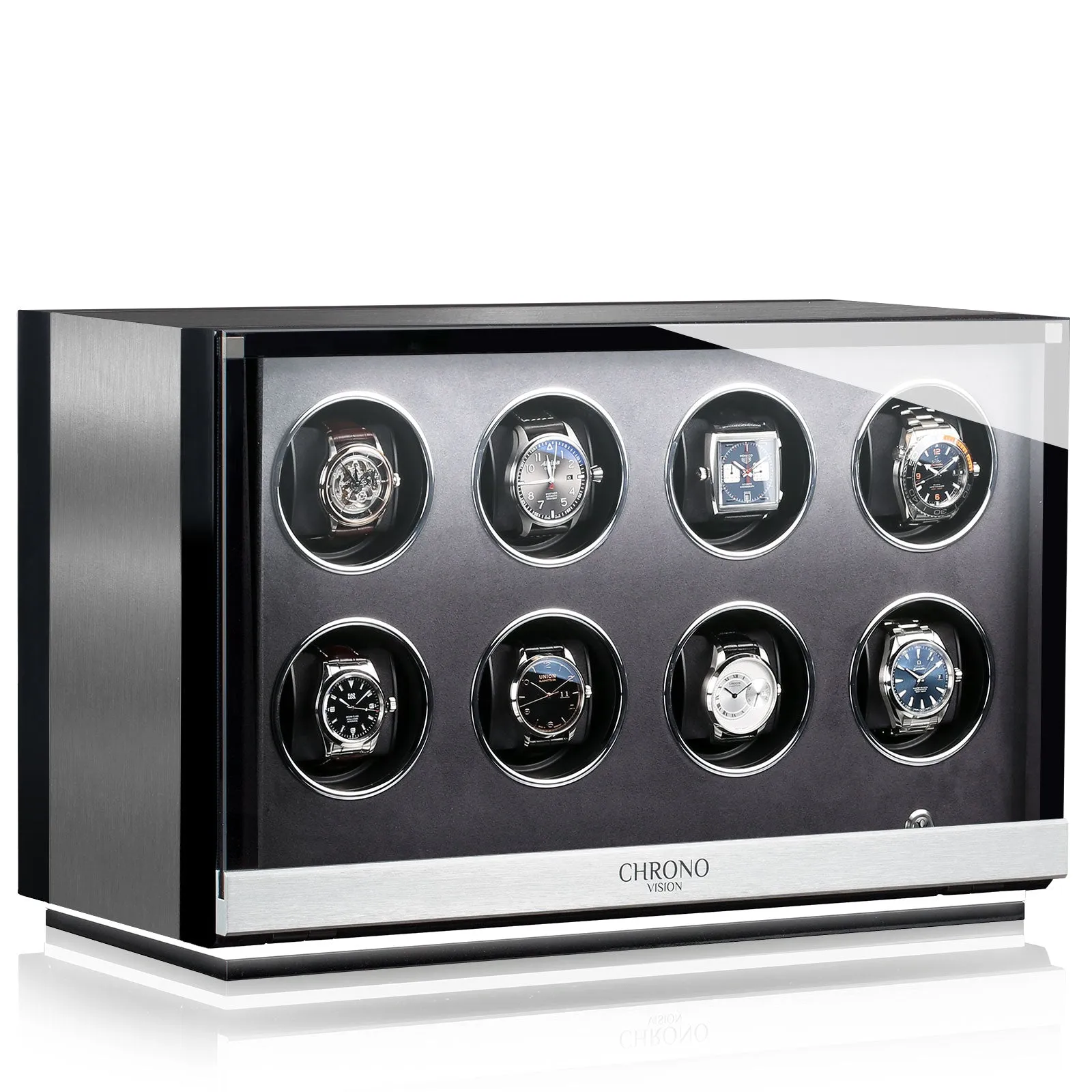 Chronovision Watch Winder Ambiance VIII Alu Black Silk sold by Jura Watches product image thumbnail 2