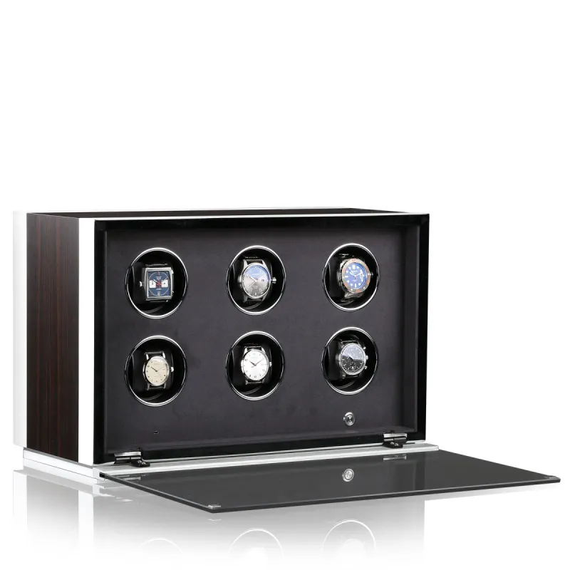 Chronovision Watch Winder Ambiance VI Ebony Silk White Silk sold by Jura Watches