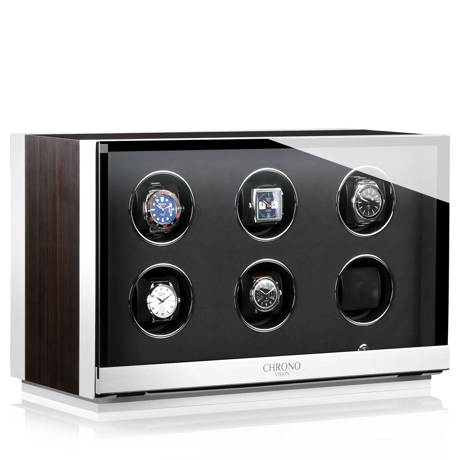 Chronovision Watch Winder Ambiance VI Ebony Silk White Silk sold by Jura Watches product image thumbnail 5