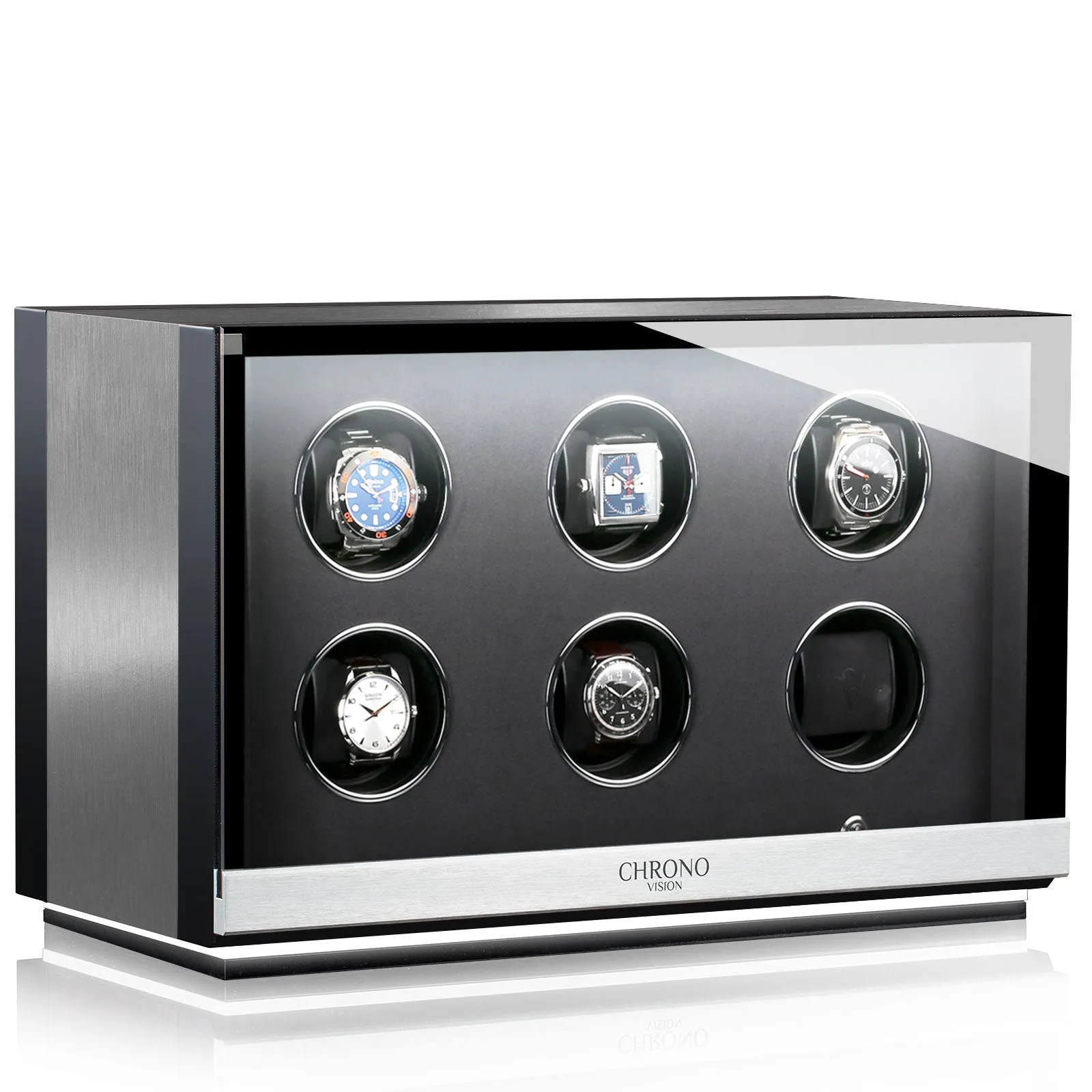 Chronovision Watch Winder Ambiance VI Alu Black Silk sold by Jura Watches product image thumbnail 3