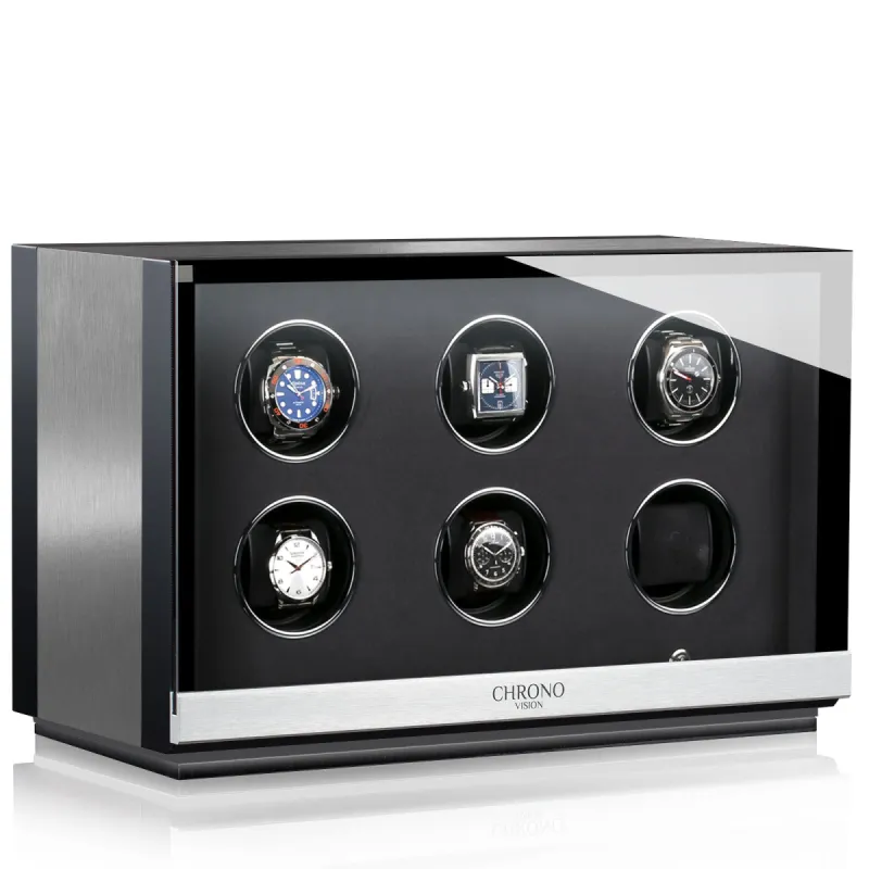 Chronovision Watch Winder Ambiance VI Alu Black Silk sold by Jura Watches