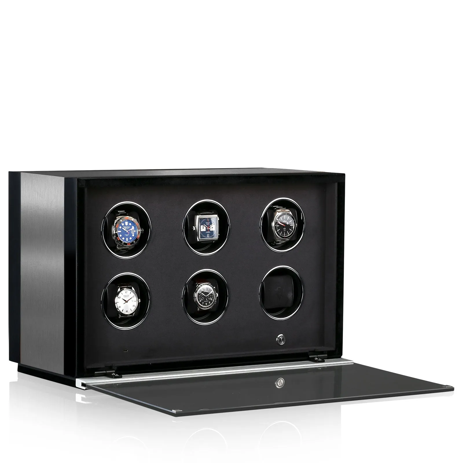 Chronovision Watch Winder Ambiance VI Alu Black Silk sold by Jura Watches product image thumbnail 2