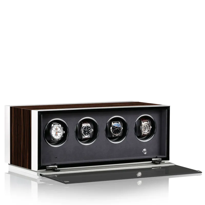 Chronovision Watch Winder Ambiance IV Ebony Silk White Silk sold by Jura Watches