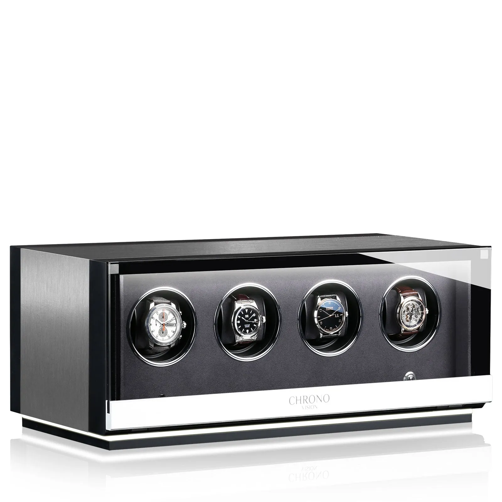 Chronovision Watch Winder Ambiance IV Alu Black Silk sold by Jura Watches product image thumbnail 3