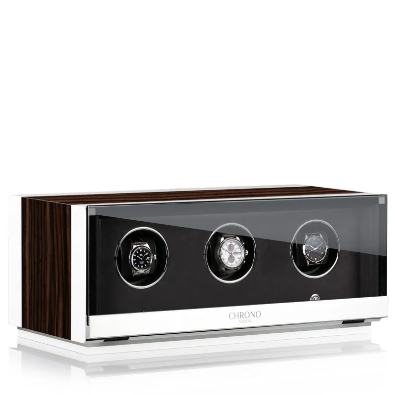Chronovision Watch Winder Ambiance III Ebony Silk White Silk sold by Jura Watches