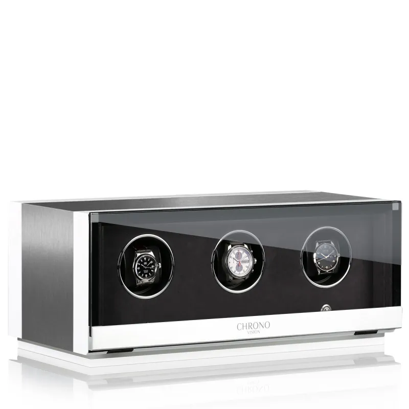 Chronovision Watch Winder Ambiance III Alu White Silk sold by Jura Watches