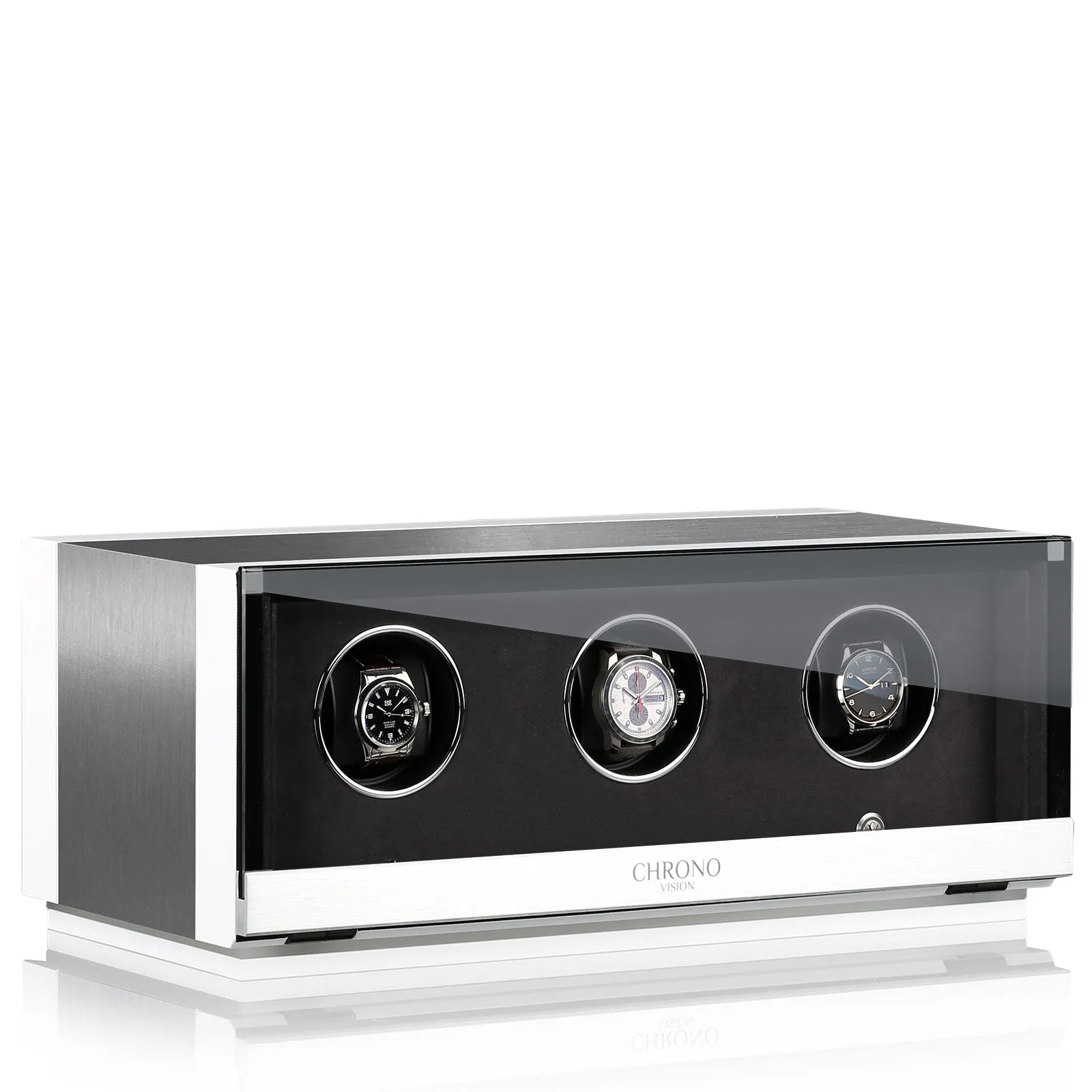 Chronovision Watch Winder Ambiance III Alu White Silk sold by Jura Watches