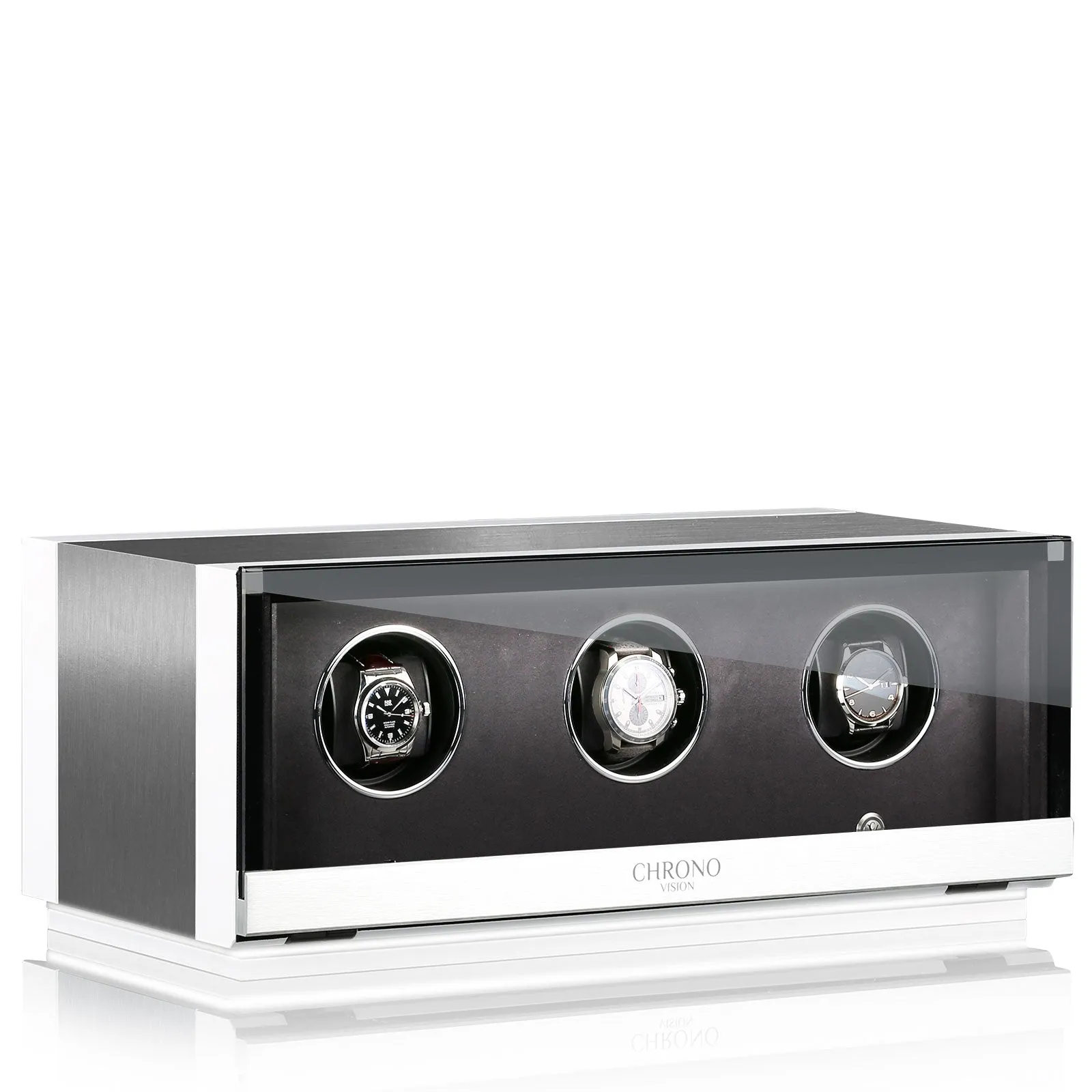 Chronovision Watch Winder Ambiance III Alu White Silk sold by Jura Watches product image thumbnail 3