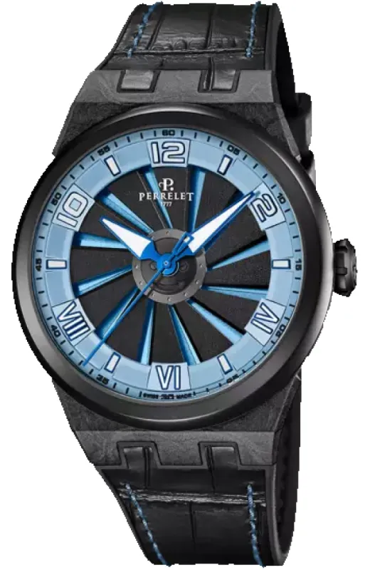 Perrelet Turbine Carbon Ice Blue Watch sold by Jura Watches