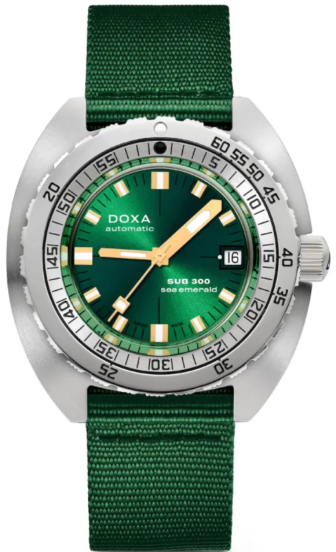 Doxa SUB 300 Sea Emerald Nato Watch sold by Jura Watches