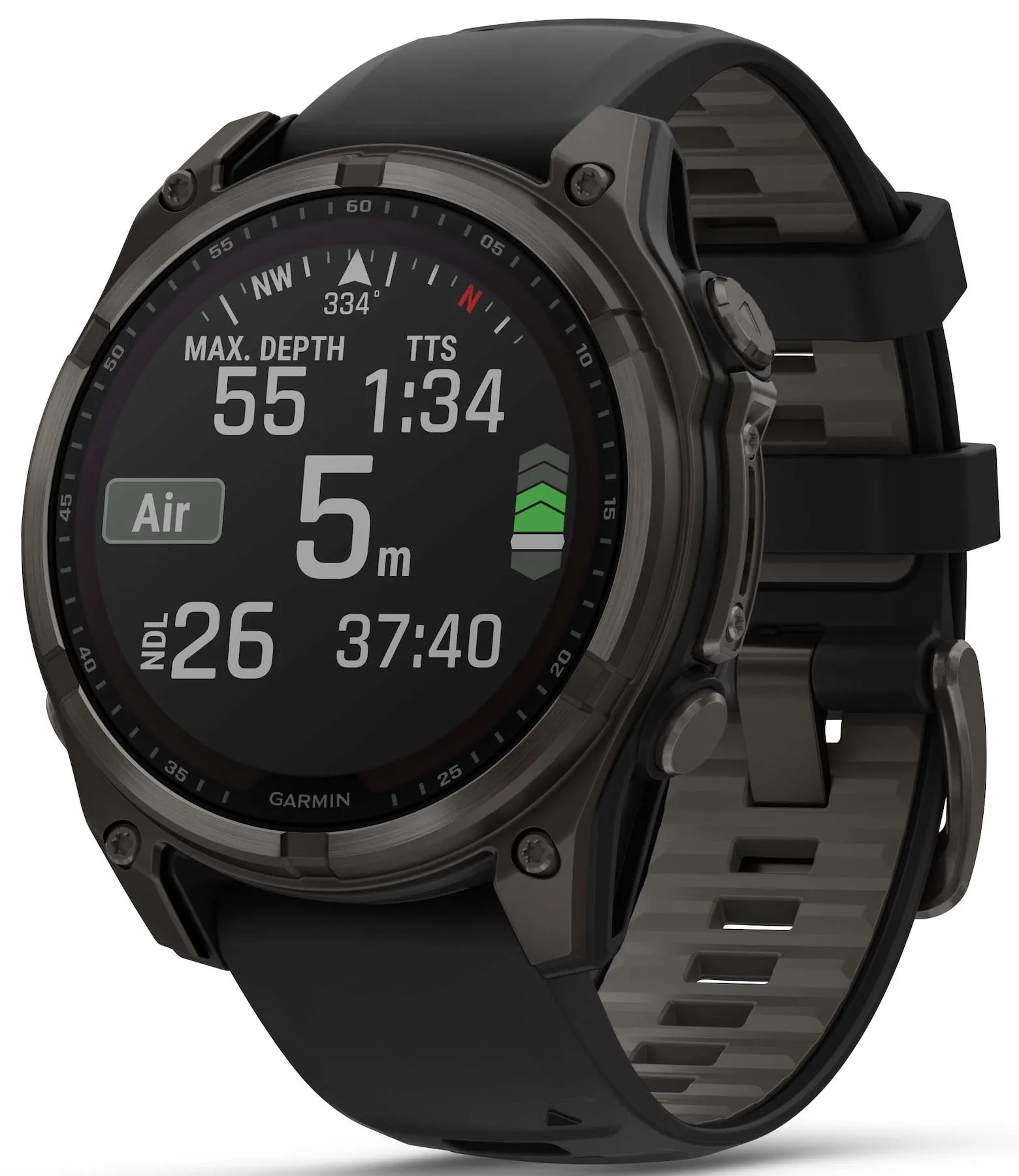 Garmin Fenix 8 47mm Sapphire Solar Carbon Grey DLC Titanium Black Pebble Grey Silicone Watch sold by Jura Watches