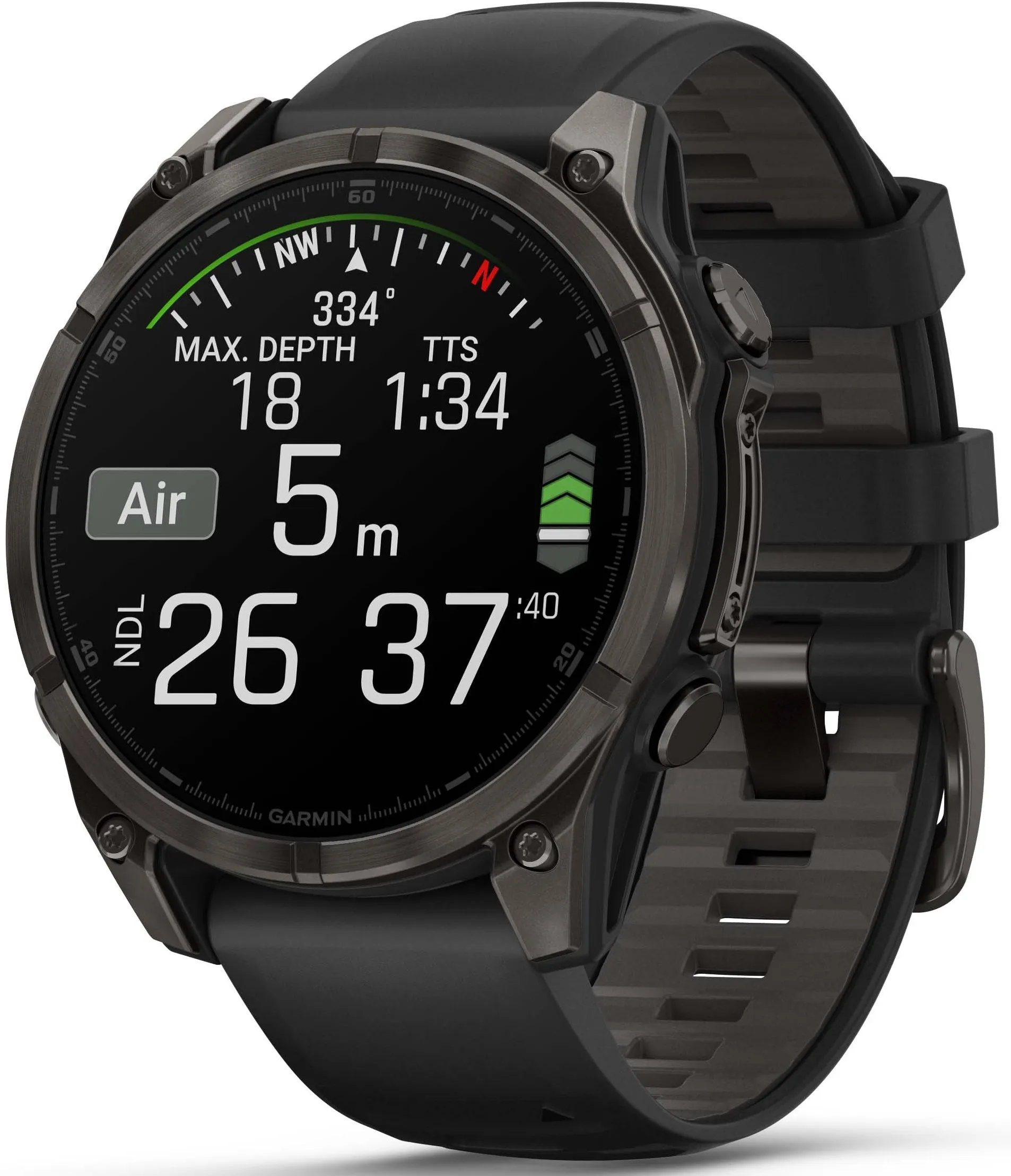 Garmin Fenix 8 47mm Sapphire AMOLED Carbon Grey DLC titanium Black Pebble Grey Silicone Watch sold by Jura Watches