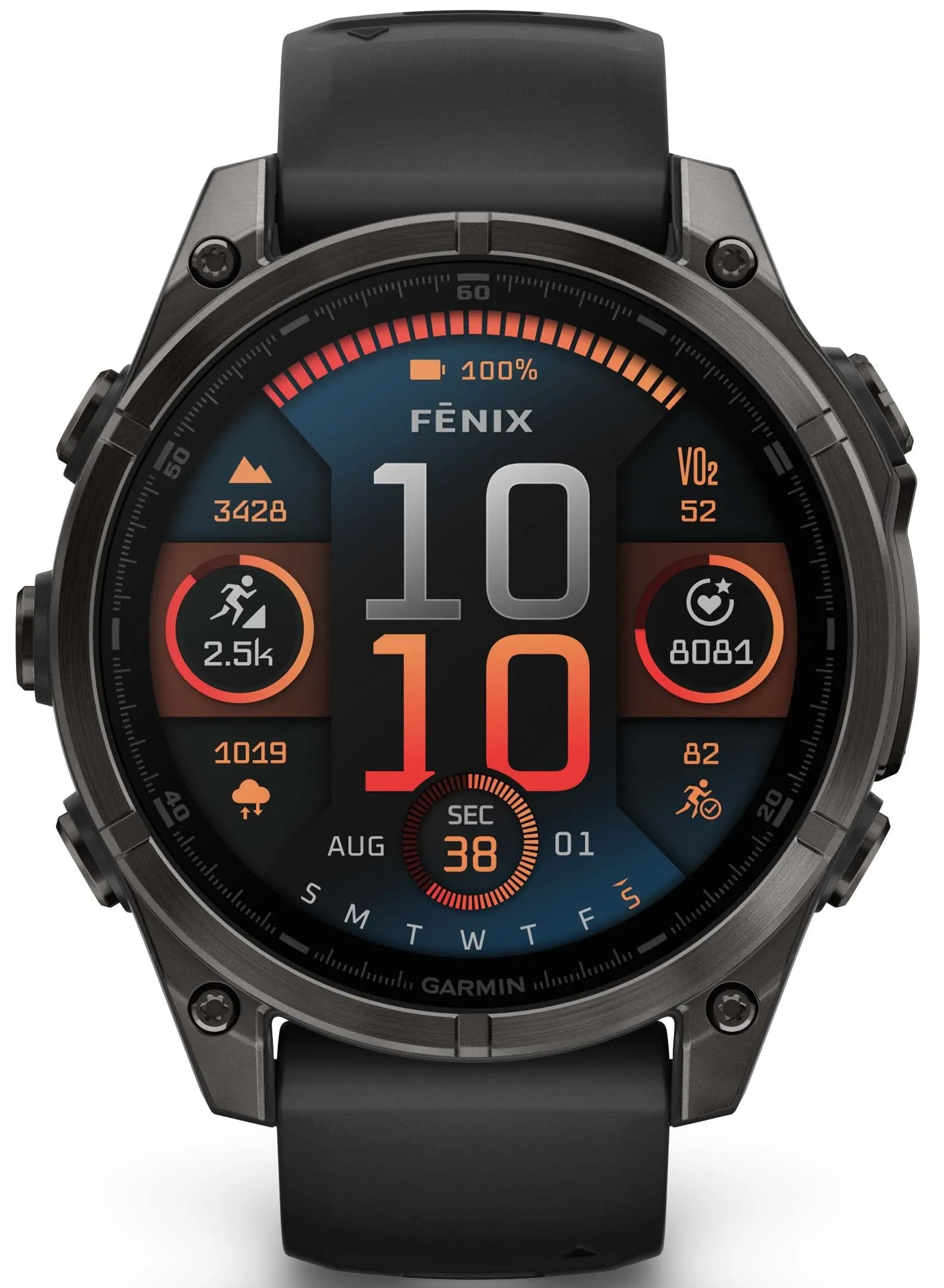 Garmin Fenix 8 47mm Sapphire AMOLED Carbon Grey DLC titanium Black Pebble Grey Silicone Watch sold by Jura Watches product image thumbnail 4
