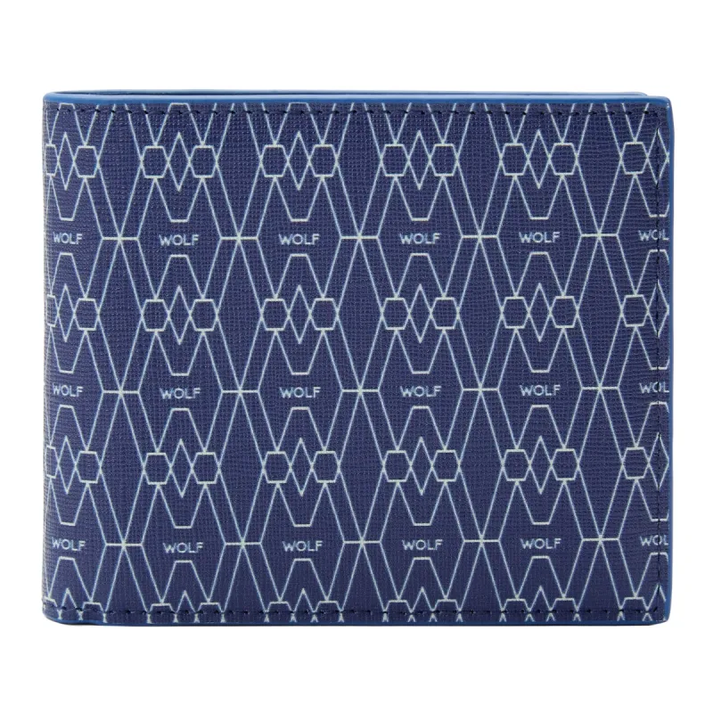 Wolf Signature Vegan Collection Blue Billfold Coin Wallet sold by Jura Watches