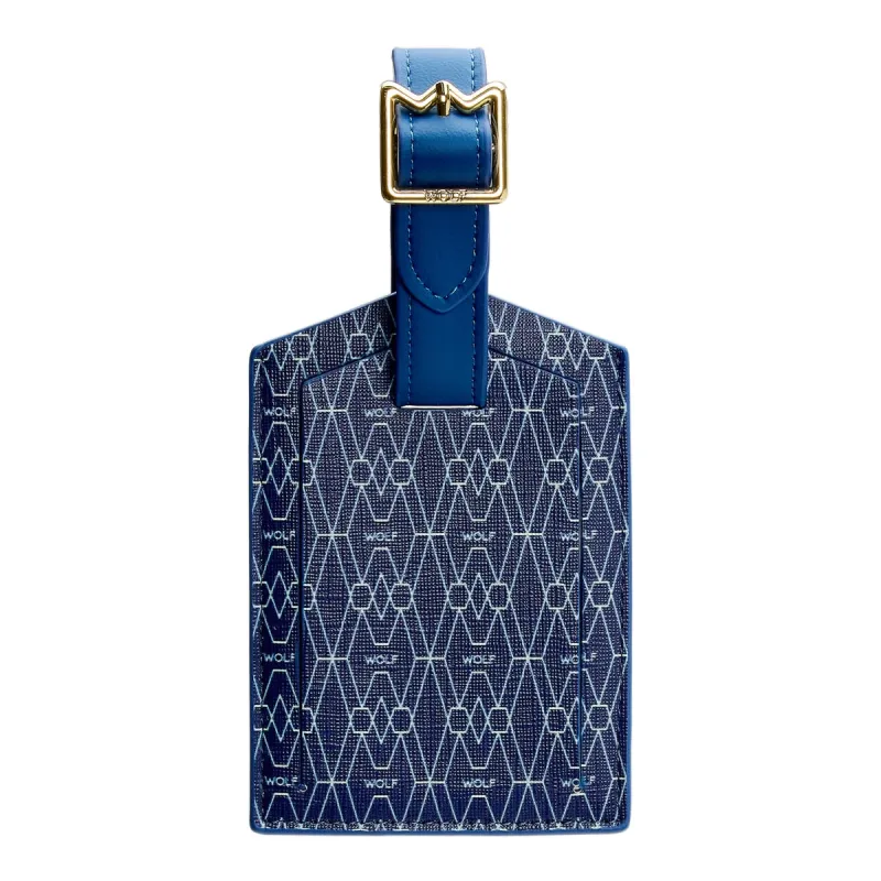 Wolf Signature Vegan Collection Blue Luggage Tag sold by Jura Watches