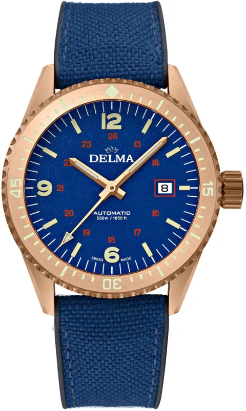 Delma Cayman Field Bronze Blue Watch sold by Jura Watches