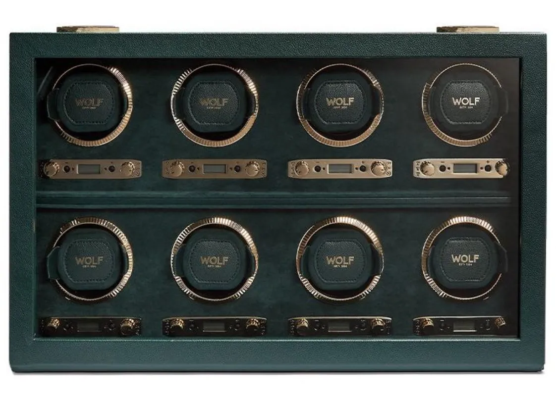 WOLF Watch Winder British Racing Green 8 Piece made by WOLF