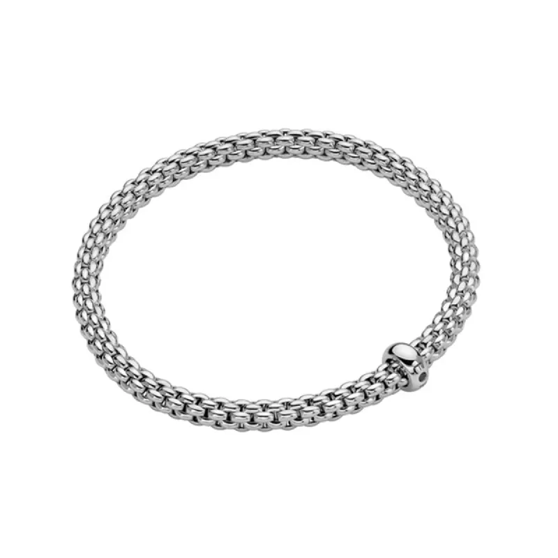 Fope Solo 18ct White Gold 0.01ct Black Diamond Flexible Bracelet sold by Jura Watches
