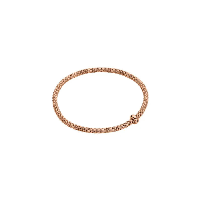 Fope Prima 18ct Rose Gold 0.01ct Black Diamond Flexible Bracelet sold by Jura Watches