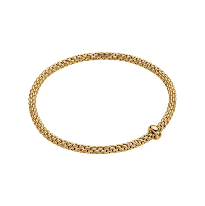 Fope Prima 18ct Yellow Gold 0.01ct Black Diamond Flexible Bracelet sold by Jura Watches