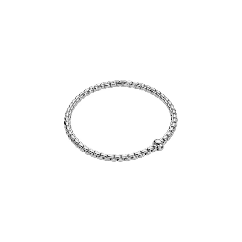 Fope Eka 18ct White Gold 0.01ct Black Diamond Flexible Bracelet sold by Jura Watches