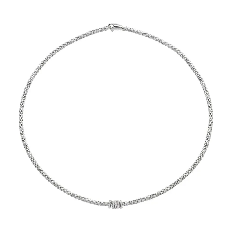 Fope Prima 18ct White Gold 0.20ct Diamond Necklace sold by Jura Watches