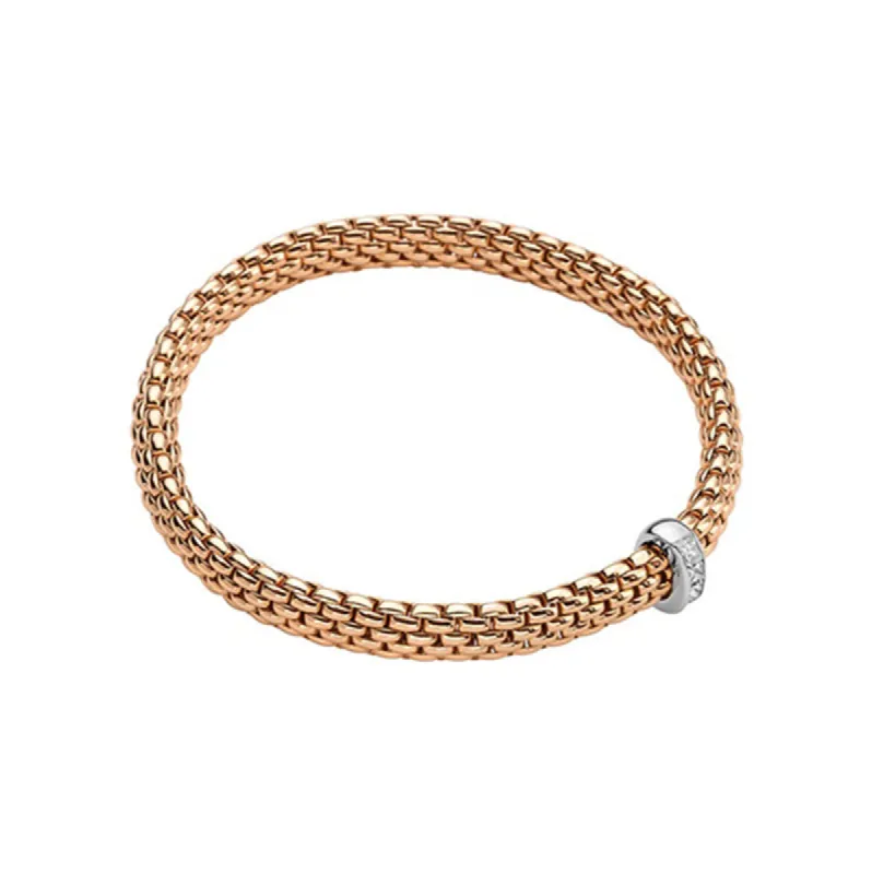 Fope Vendome 18ct Rose Gold 0.35ct Diamond Flexible Bracelet sold by Jura Watches