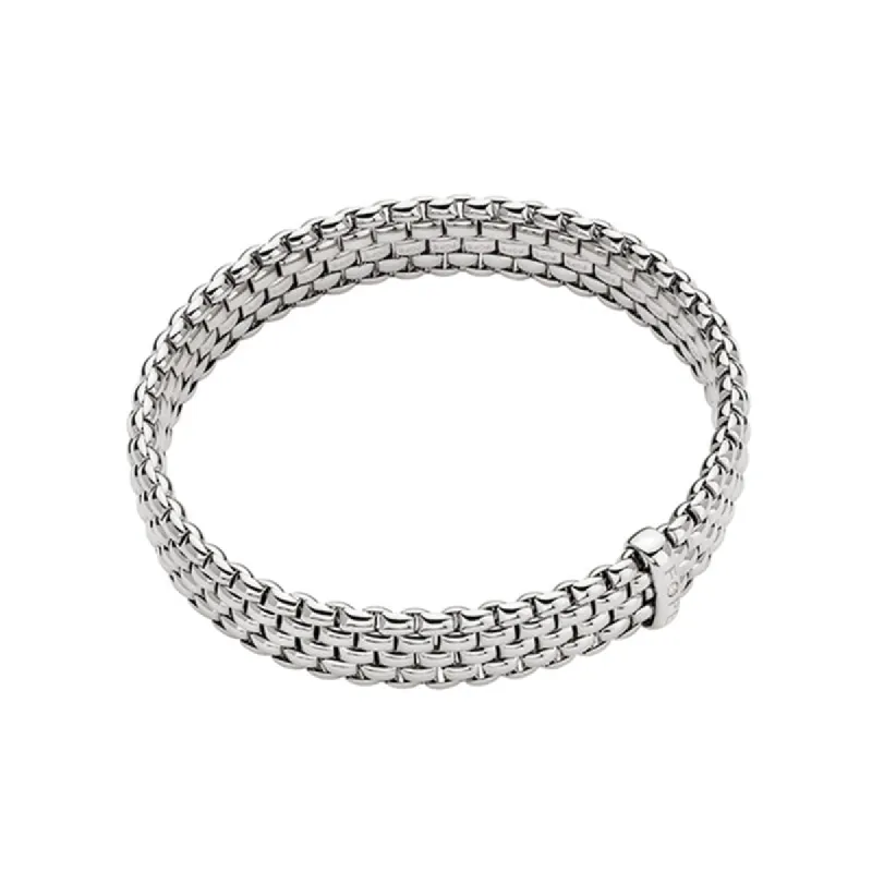 Fope Panorama 18ct White Gold 0.01ct Diamond Flexible Bracelet made by Jura Watches
