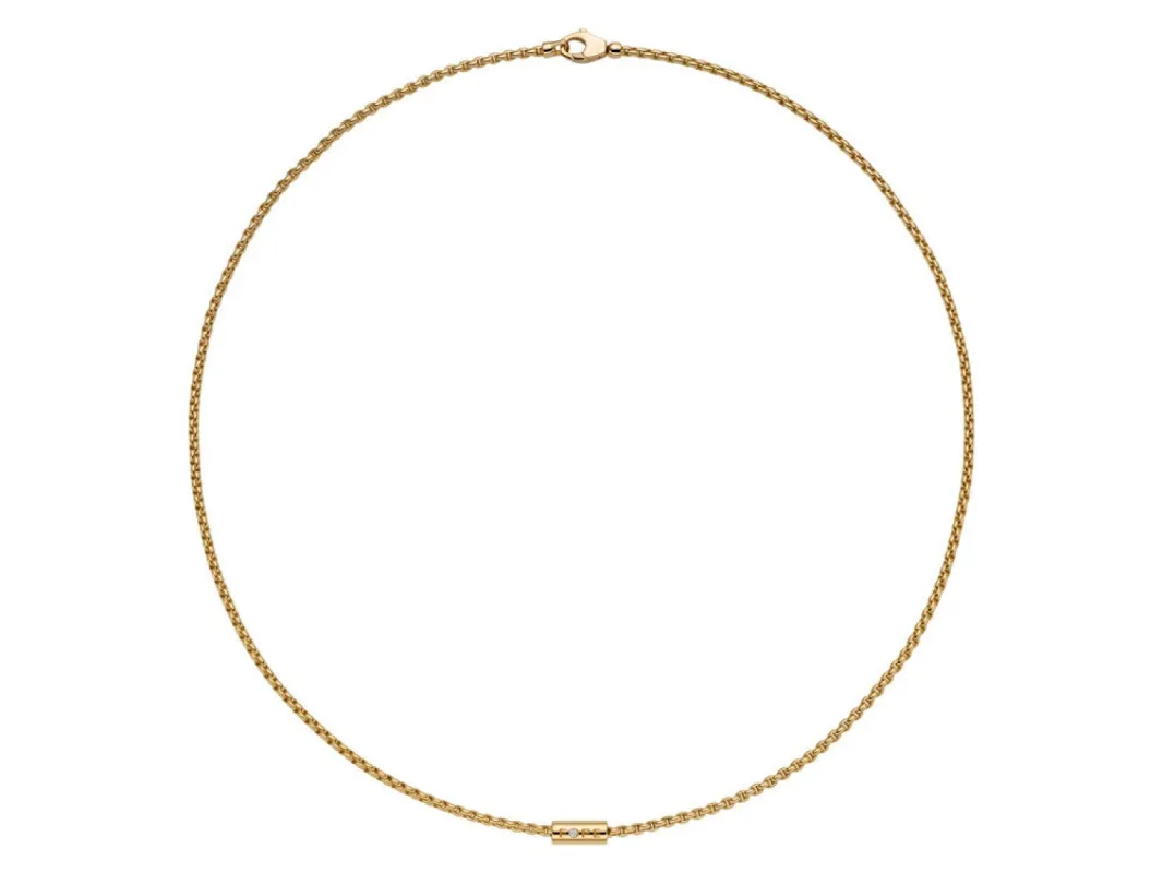 Fope Aria 18ct Yellow Gold 0.02ct Diamond Necklace sold by Jura Watches