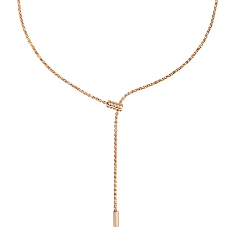 Fope Aria 18ct Rose Gold 0.01ct Diamond Adjustable Slider Necklace sold by Jura Watches