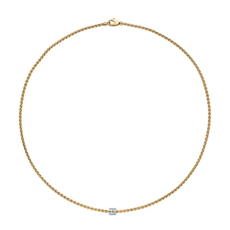 Fope Aria 18ct Yellow Gold 0.17ct Diamond Necklace sold by Jura Watches