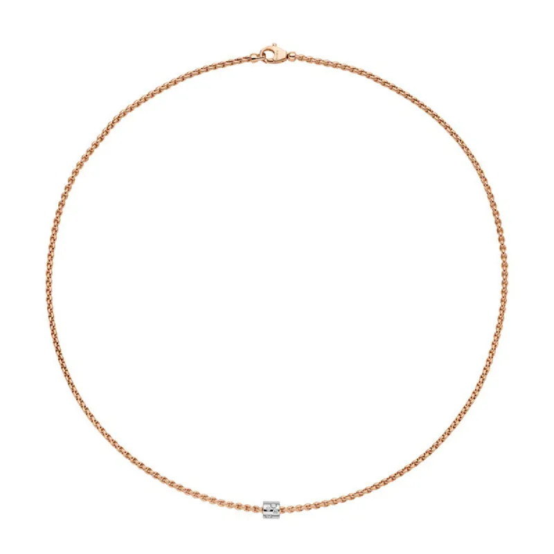 Fope Aria 18ct Rose Gold 0.17ct Diamond Necklace sold by Jura Watches