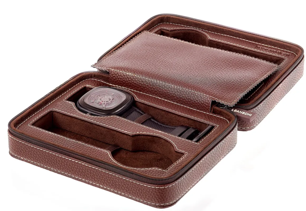 Leanschi Watch Case Chocolate Brown made by Jura Watches