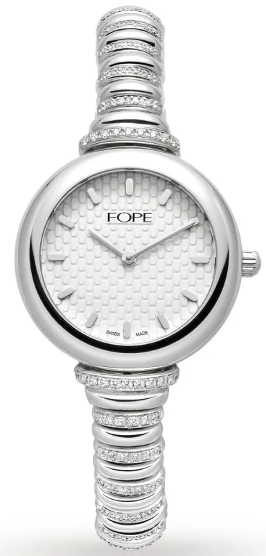 Fope Flex'It White Gold Diamonds Medium 14.5cm sold by Jura Watches