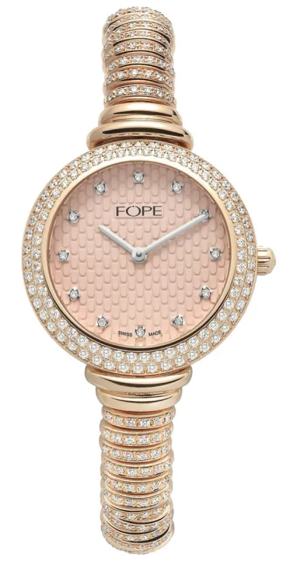 Fope Flex'It Rose Gold Diamonds Medium 14.5cm sold by Jura Watches