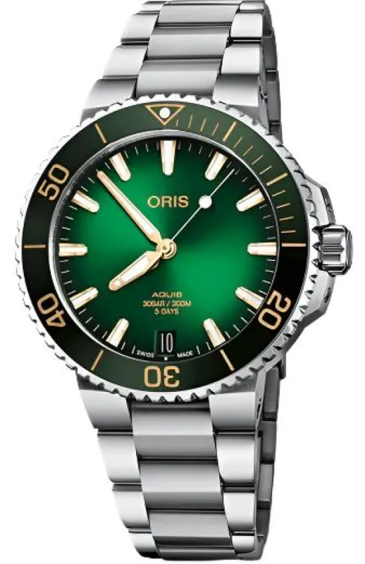 Oris Aquis Date Calibre 400 Green Bracelet made by Oris