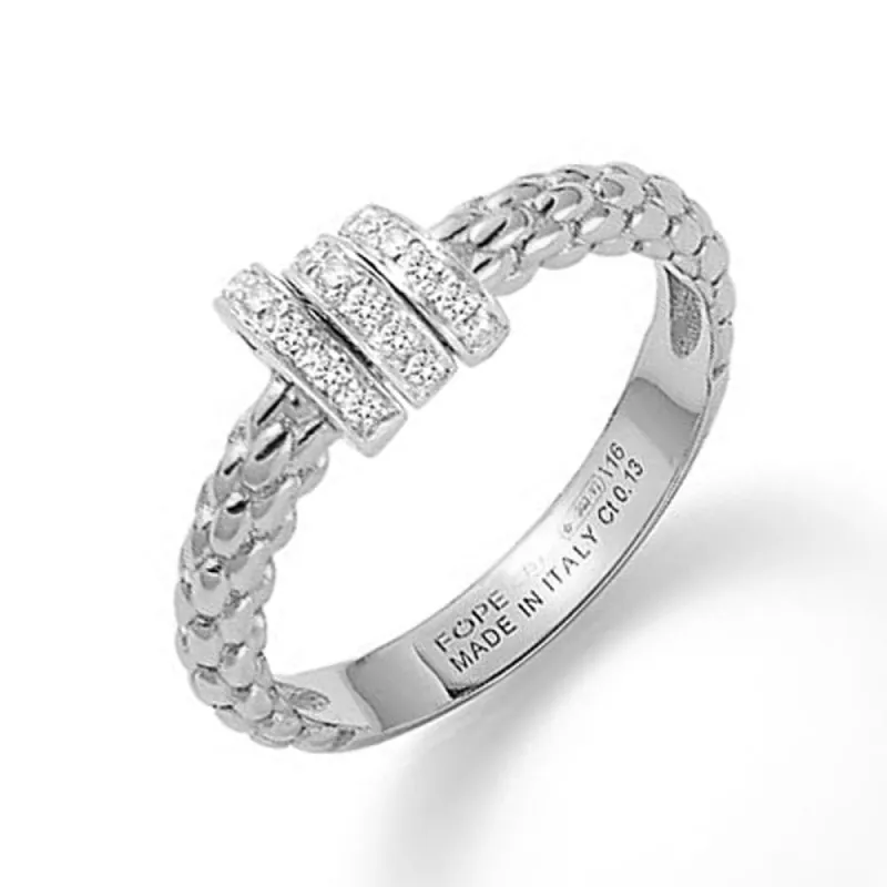 Fope Prima 18ct White Gold 0.13ct Diamond Ring sold by Jura Watches