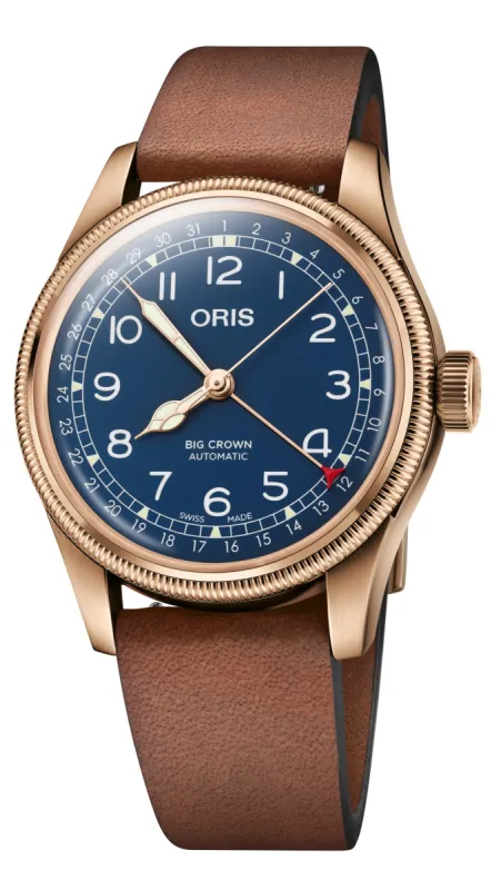 Oris Big Crown Pointer Date Bronze Leather Blue sold by Jura Watches