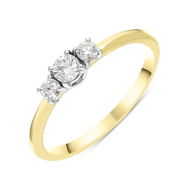 18ct Yellow Gold Diamond Three Stone Ring sold by Jura Watches