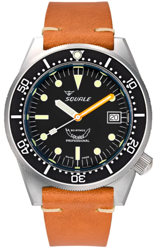 Squale 1521 Black Blasted Leather sold by Jura Watches
