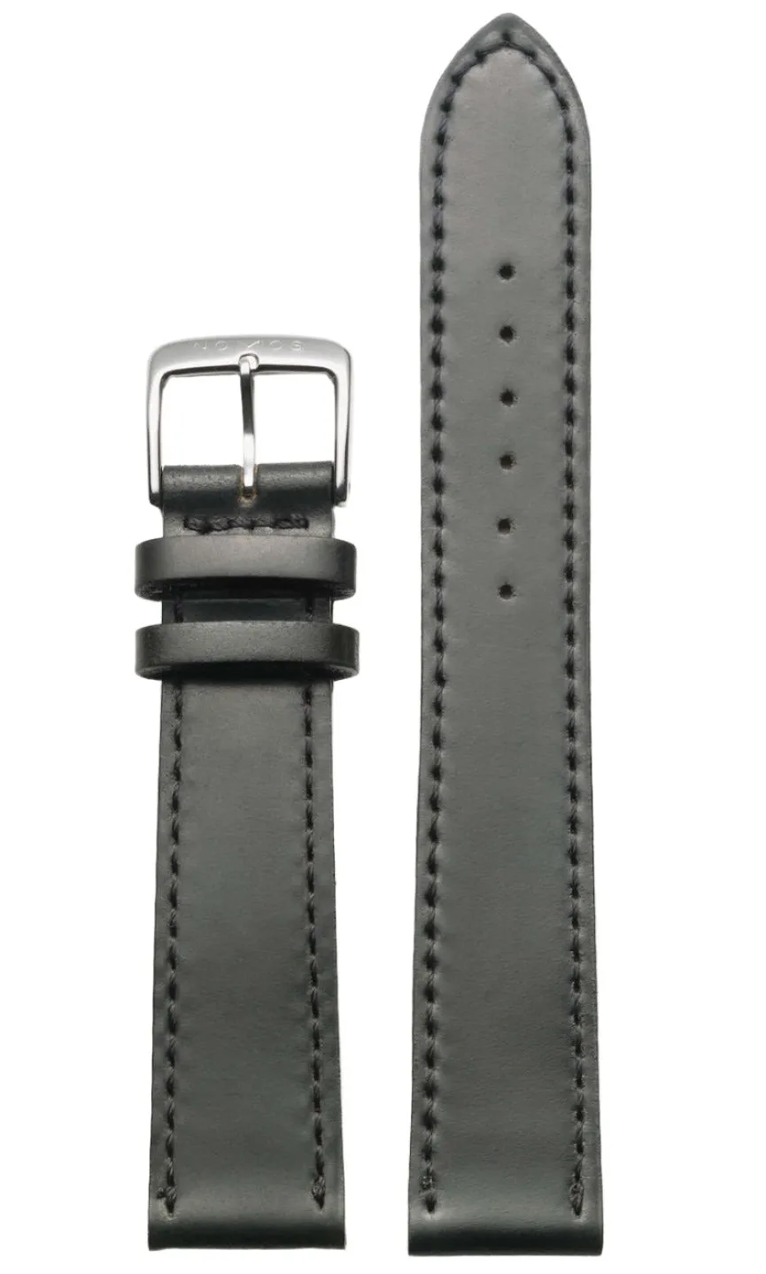 Nomos Glashutte Strap Horween Genuine Shell Cordovan Black 18 mm Short sold by Jura Watches