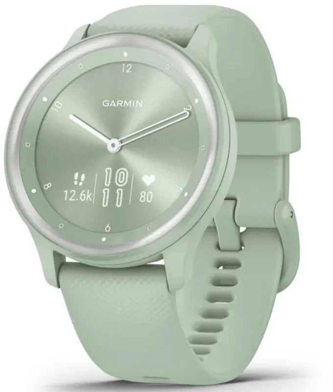 Garmin Vivomove Sport Silicone Band With Silver Accents Watch sold by Jura Watches