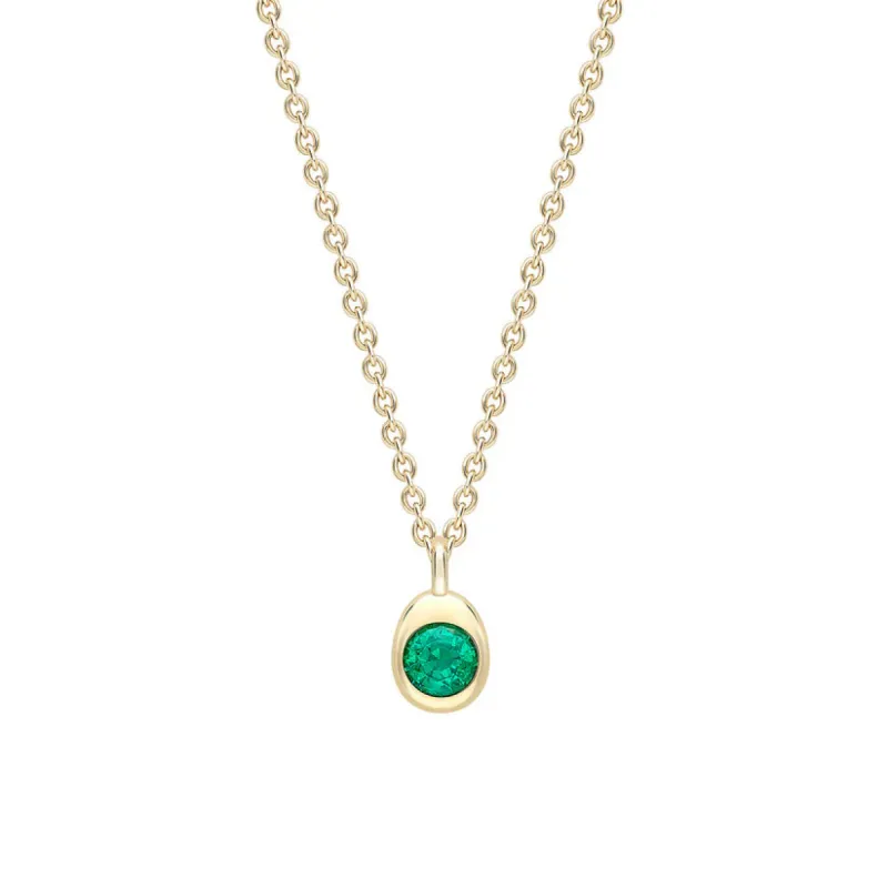 Faberge Colours Of Love Cosmic Curve 18ct Yellow Gold & Emerald Pendant sold by Jura Watches